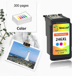 NineLeaf Remanufactured High Yield Ink Cartridge Compatible for Canon CL-246XL 246XL Pixma MX492 MG2920 MG2520 iP2820 MG2922 MG2420 MG2522 MG3022 MG2924 Printer (Tri-Color,1 Pack)