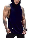 Daupanzees Mens Workout Hooded Tank Tops Sleeveless Gym Hoodies with Kanga Pocket Cool and Muscle Cut