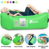 Inflatable Lounger Air Sofa Pouch Inflatable Couch Air Chair Hammock with Pillow Portable Waterproof Anti-Air Leaking for Outdoor Camping Hiking Travel Pool Beach Picnic Backyard Lakeside Christmas