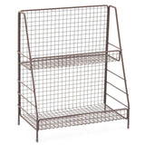 2-Tier Organizer Rack, EZOWare Wire Basket Storage Container Countertop Shelf for Kitchenware Bathroom Cans Foods Spice Office and more - Rustic Brown
