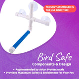 Super Bird Creations SB126 Portable Fold-Away Shower Perch with Suction Cups, Bird Grooming Accessory for Medium & Large Size Birds, 9.5” x 11” x 8”