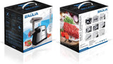 Baulia MG806 Electric Grinder for Home Use, 3 Cutting Blades & Stuffing Tubes, Stainless Steel Meat Mincer for Making Sausages, Chopped Liver, Size #10, Silver