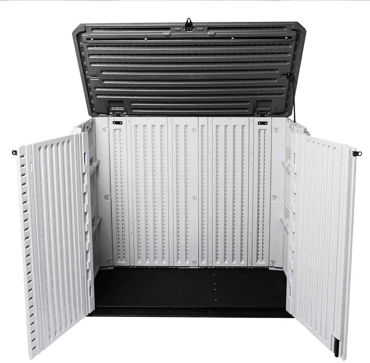 KINYING Horizontal Storage Sheds Outdoor with Floor - Multiple Opening ...