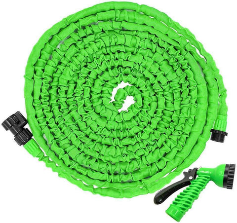 Loopip 50ft Garden Hose Expandable Water Pipe,Flexible Lightweight Water Hose,7 Function Spray Nozzle,Triple Layer Latex Core & Extra Strength Fabric for Gardening Lawn Car Pet Washing (Green)