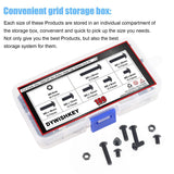 DYWISHKEY 180 Pieces M5 x 6mm/8mm/10mm/12mm/16mm/20mm/25mm, 10.9 Grade Alloy Steel Hex Button Head Cap Bolts Nuts Kit with Hex Wrench