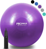 PRO MAX Exercise Ball by SmarterLife - Professional Grade Yoga Ball for Balance, Stability, Fitness, Pilates, Birthing, Therapy, Office Ball Chair, Classroom Flexible Seating