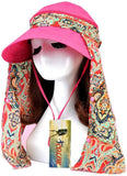 ICOLOR Sun Cap Sun Flap Hats Outdoor 360°Sun UPF 50+ Women Lady Wide Brim Cap Visor Hats UV Protection Summer Sun Hats