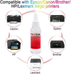 Printhead Cleaner for Inkjet Printers Brother HP Officejet 8610 8600 8620 6600 5520 6500 6700 Canon Pro 10 Pro 100 MX922 Brother MG7120 MG6320, Liquid Printers Head Cleaning Kit Solution 100ml / 3.4oz