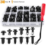 GOOACC 240PCS Bumper Retainer Clips Car Plastic Rivets Fasteners Push Retainer Kit Most Popular Sizes Auto Push Pin Rivets Set -Door Trim Panel Fender Clips for GM Ford Toyota Honda Chrysler