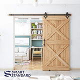 5FT Heavy Duty Sturdy Sliding Barn Door Hardware Kit -Super Smoothly and Quietly - Simple and Easy to Install - Includes Step-by-Step Installation Instruction -Fit 30" Wide Door(Rhombic Shape Hanger)