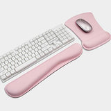 Mouse Pad with Wrist Support and Keyboard Wrist Rest Pad Set,Ergonomic Mouse Pads for Computers Laptop,Non-Slip Comfortable Mousepad w/Raised Memory Foam for Easy Typing Pain Relief (Eiffel Tower)