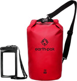 Earth Pak -Waterproof Dry Bag - Roll Top Dry Compression Sack Keeps Gear Dry for Kayaking, Beach, Rafting, Boating, Hiking, Camping and Fishing with Waterproof Phone Case