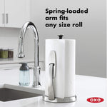 OXO Good Grips SimplyTear Standing Paper Towel Holder, Brushed Stainless Steel