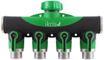 ikris Garden Hose Splitter 4-Way with Rubberized ComfortGrip