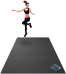 Premium Extra Large Exercise Mat - 7' x 5' x 1/4" Ultra Durable, Non-Slip, Workout Mats for Home Gym Flooring - Jump, Cardio, MMA Mat - Use with or Without Shoes (84" Long x 60" Wide x 6mm Thick)