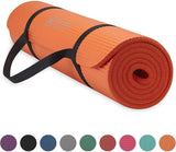 Gaiam Essentials Thick Yoga Mat Fitness & Exercise Mat with Easy-Cinch Yoga Mat Carrier Strap (72"L x 24"W x 2/5 Inch Thick)