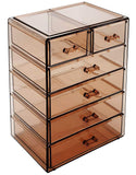 Sorbus Cosmetics Makeup and Jewelry Big Pink Storage Case Display- 4 Large and 2 Small Drawers Space- Saving, Stylish Acrylic Bathroom Case