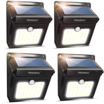 Neloodony Solar Lights Outdoor, Wireless 28 LED Motion Sensor Solar Lights with Dark Sensing Auto On/Off, Easy Install Waterproof Security Lights for Front Door, Back Yard, Driveway, Garage (4 Pack)