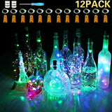 Wine Bottle Lights with Cork,CUUCOR 7.2ft 20 LED Battery Operated Fairy String Lights for DIY,Christmas,Party(Warm White,6 Pack)