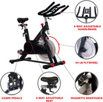 Sunny Health & Fitness Magnetic Belt Drive Indoor Cycling Bike with 44 lb Flywheel and Large Device Holder