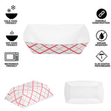 Disposable Paper Food Tray 3Lb Heavy Duty, Grease Resistant 100 Pack. Durable, Coated Paper Food Basket for Fairs, Concession Stands & Food Trucks. Holds Treats Like Hot Dogs, Fries, Nachos and Tacos!