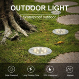 Solar Ground Lights, Upgraded Outdoor Garden Waterproof Bright in-Ground Lights for Lawn Pathway Yard Driveway, with 8 LED Warm White Lights (8 Pack)