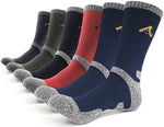 PEACE OF FOOT Hiking Socks boot socks For Mens 6(5+1) Pairs Multi Sports Trekking Climbing Camping working Crew Socks