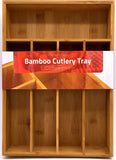 Utopia Kitchen Bamboo Silverware Organizer- 5 Compartments - Bamboo Drawer Organizer Tray - Bamboo Hardware Organizer