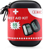 I GO Compact First Aid Kit - Hard Shell Case for Hiking, Camping, Travel, Car - 85 Pieces