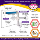 Super Bird Creations SB126 Portable Fold-Away Shower Perch with Suction Cups, Bird Grooming Accessory for Medium & Large Size Birds, 9.5” x 11” x 8”