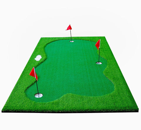 77tech Golf Putting Green System Professional Practice Large Indoor/Outdoor Challenging Putter Made of Waterproof Rubber Base Golf Training Mat Aid Equipment