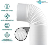 Portable Air Conditioner Exhaust Hose (78" Long) 5 Inch Diameter, Counter-Clockwise Threads | AC Conditioning Unit Tubing | Flexible, Extendable Design | White