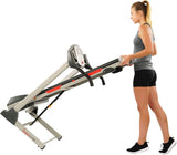 Sunny Health & Fitness SF-T7603 Electric Treadmill w/ 9 Programs, 3 Manual Incline, Easy Handrail Controls & Preset Button Speeds, Soft Drop System