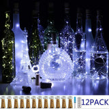 Wine Bottle Lights with Cork,CUUCOR 7.2ft 20 LED Battery Operated Fairy String Lights for DIY,Christmas,Party(Warm White,6 Pack)