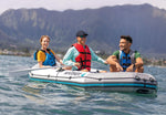 Intex Mariner 4, 4-Person Inflatable Boat Set with Aluminum Oars and High Output Air Pump (Latest Model)