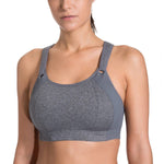 SYROKAN Women's Front Adjustable Lightly Padded Wirefree Racerback High Impact Sports Bra