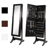 Best Choice Products Mirrored Jewelry Cabinet Armoire w/ Stand Rings, Necklaces, Bracelets - Black