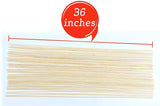 50 PCS | Marshmallow Bamboo ROASTING STICKS | 36"Long 5"mm Thick Extra Long Heavy Duty | Semi-Dulled Point SAFE FOR KIDS | 100% BIODEGRADABLE, NO CLEANING, NO SOAKING