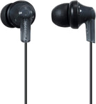 Panasonic ErgoFit In-Ear Earbud Headphones RP-HJE120-K (Black) Dynamic Crystal Clear Sound, Ergonomic Comfort-Fit