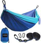 Kootek Camping Hammock Double & Single Portable Hammocks with 2 Tree Straps, Lightweight Nylon Parachute Hammocks for Backpacking, Travel, Beach, Backyard, Patio, Hiking