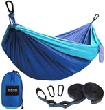 Kootek Camping Hammock Double & Single Portable Hammocks with 2 Tree Straps, Lightweight Nylon Parachute Hammocks for Backpacking, Travel, Beach, Backyard, Patio, Hiking