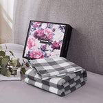 100% Washed Cotton Duvet Cover 3 Piece, Comforter Cover California King Size, Ultra Soft with Zipper Closure, Corner Ties, Simple Bedding Style, Gray White Plaid by SORMAG