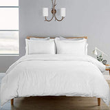 100% Washed Cotton Duvet Cover 3 Piece, Comforter Cover California King Size, Ultra Soft with Zipper Closure, Corner Ties, Simple Bedding Style, Gray White Plaid by SORMAG