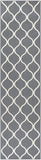 Maples Rugs Rebecca 2'6 x 10' Non Skid Hallway Carpet Entry Rugs Runners for Kitchen and Entryway, Grey/White