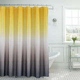 Creative Home Ideas Ombre Textured Shower Curtain with Beaded Rings, Dark Grey