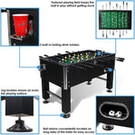 Sunnydaze Foosball Table - 55-Inch Recreational Game - Chrome Plated Steel Rods - 2 Durable Drink Holders - 4 Sturdy Leg Levelers for Competitive Football Gaming - Sports Arcade Soccer for Game Room