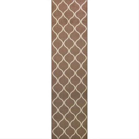 Maples Rugs Rebecca 2'6 x 10' Non Skid Hallway Carpet Entry Rugs Runners for Kitchen and Entryway, Grey/White