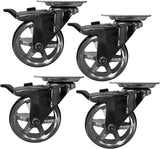 Headbourne 8295E Designer Casters 3 inch Machined Aluminum Mag Designer Caster, 4 Pack