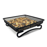 Gray Bunny GB-6889 Ground Bird Feeder Tray for Feeding Birds That Feed Off The Ground ! Durable and Compact Platform Bird Feeder Dish Size 7 x 7 x 2 inches