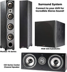 Polk Audio CS1 Series II Center Channel Speaker | Unique Design | Stand Alone or a Complement to Monitor 40, 60, and 70 Speakers | Detachable Grille | Black